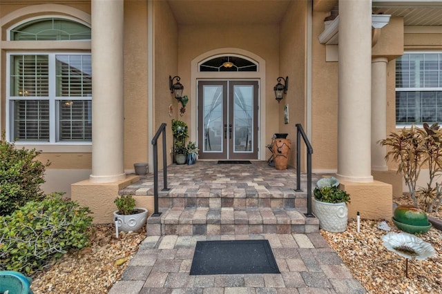 entrance to property with french doors