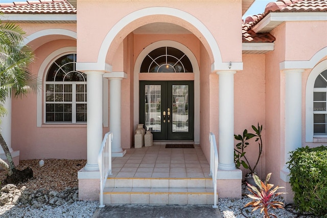 view of exterior entry with french doors