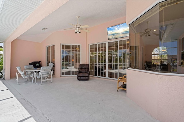 view of patio with ceiling fan