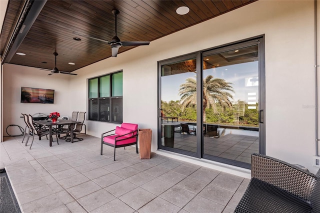 view of patio / terrace with ceiling fan