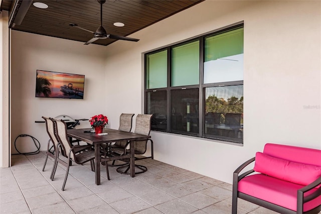 view of patio / terrace with ceiling fan