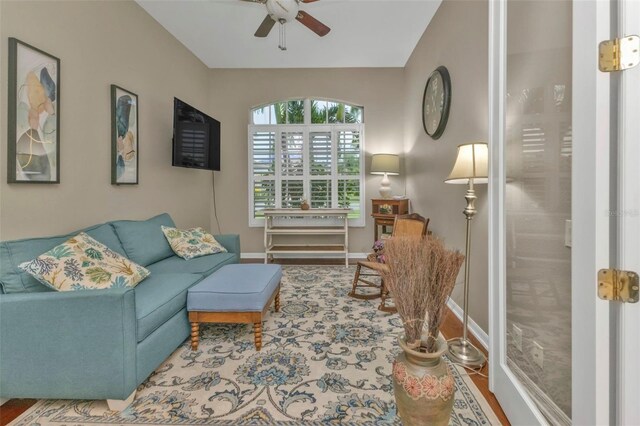 2388 Silver Palm Rd, North Port, FL 34288 - living area featuring ceiling fan and baseboards