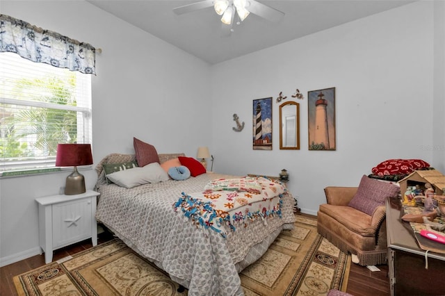 2388 Silver Palm Rd, North Port, FL 34288 - bedroom featuring wood finished floors and ceiling fan