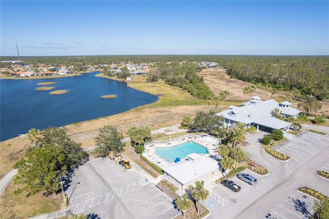 2388 Silver Palm Rd, North Port, FL 34288 - aerial view of a nearby body of water and a pool area