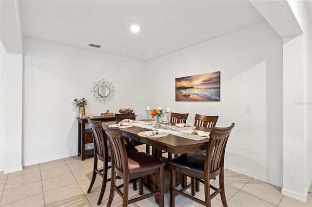 view of tiled dining room