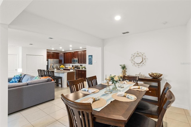 view of tiled dining space