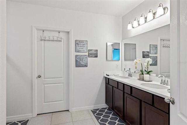 bathroom featuring vanity and tile patterned floors