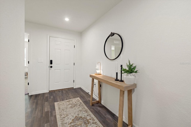 foyer featuring dark hardwood / wood-style floors