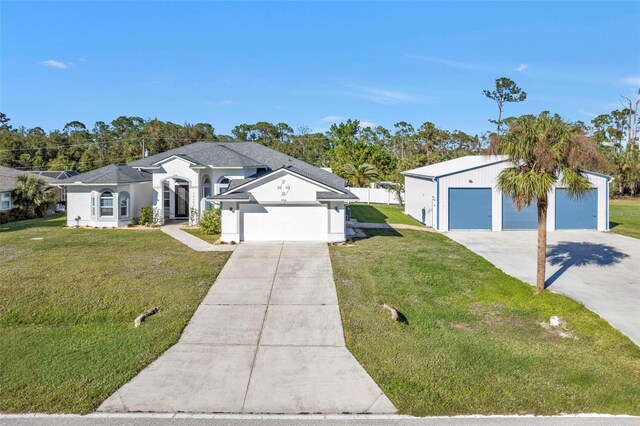 view of front of home featuring a front lawn and fence