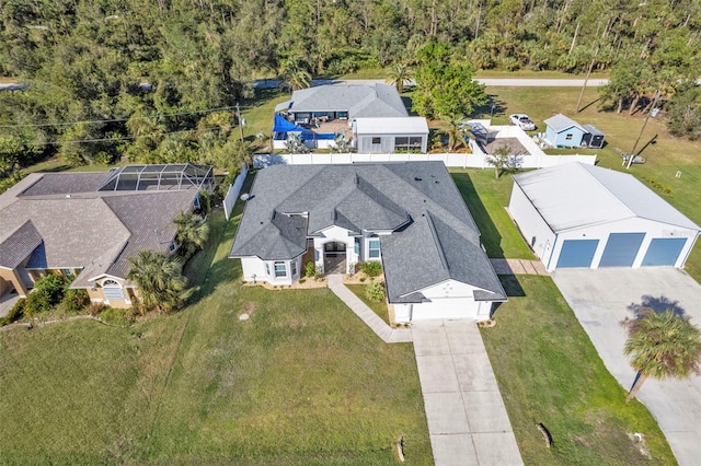 aerial view featuring a residential view