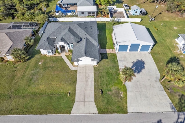 bird's eye view with a residential view