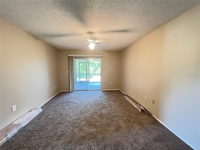 25068 Harborview Rd Unit 1A, Punta Gorda, FL 33980 - carpeted spare room with ceiling fan, baseboards, and a textured ceiling