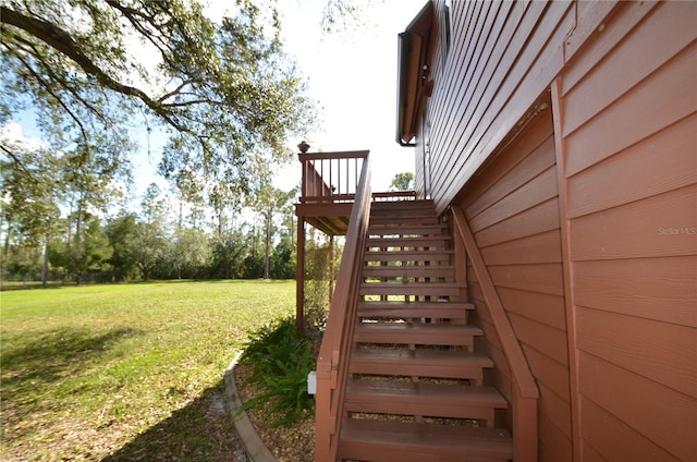 view of yard featuring a deck