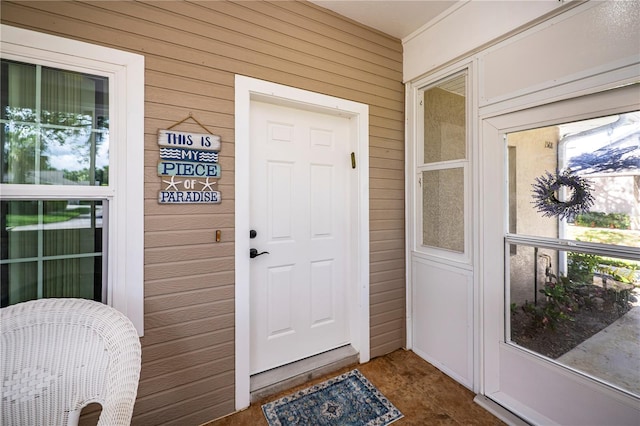 view of doorway to property