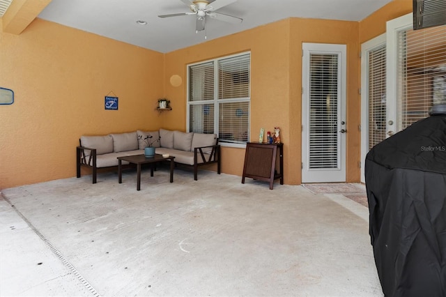 4410 Turnberry Cir, North Port, FL 34288 - view of patio / terrace featuring an outdoor hangout area and ceiling fan