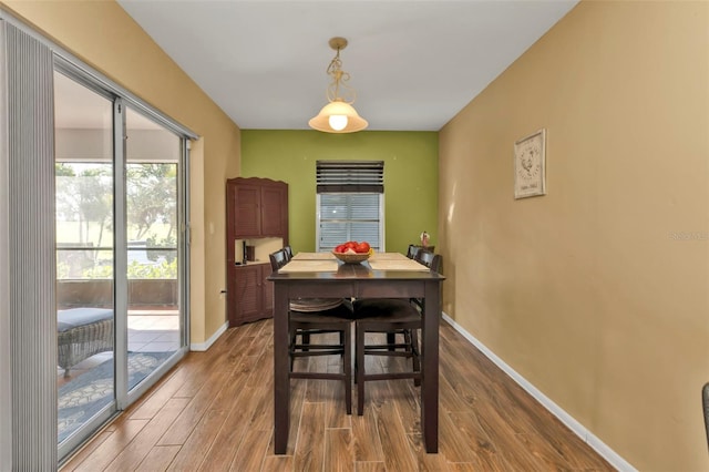 dining area featuring hardwood / wood-style floors