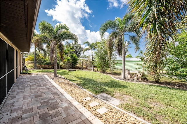 view of yard with a patio area