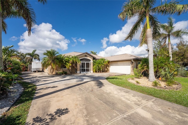 view of front of house with a garage