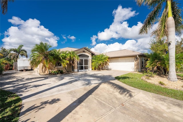 view of front of house with a garage