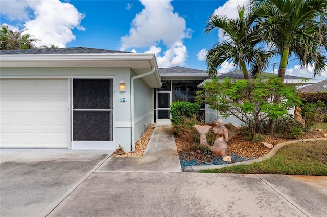 entrance to property with a garage