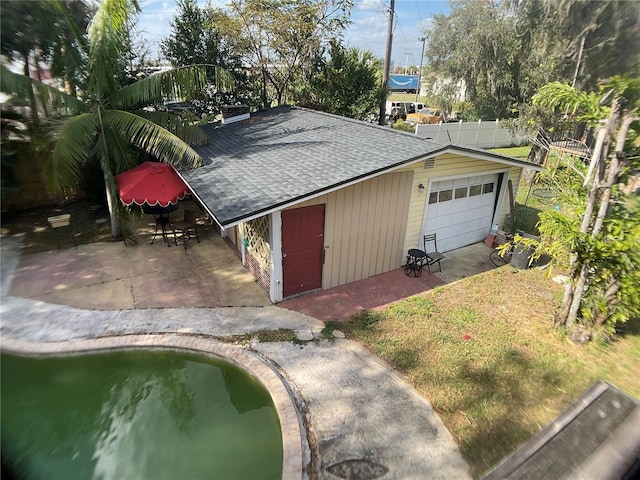 view of garage