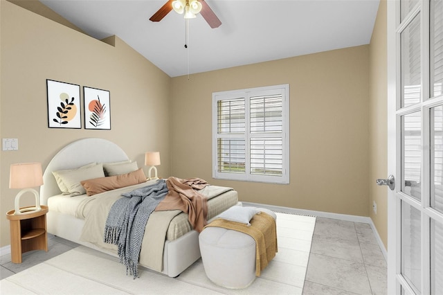 15460 Longview Rd, Port Charlotte, FL 33981 - bedroom featuring baseboards, a ceiling fan, and lofted ceiling