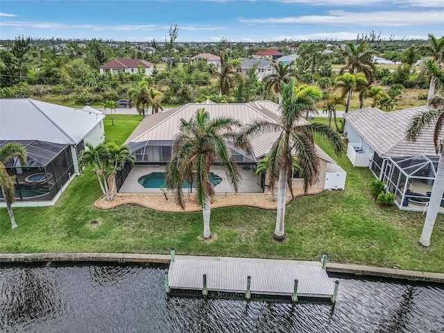 15460 Longview Rd, Port Charlotte, FL 33981 - aerial view of residential area featuring a nearby body of water and a pool area
