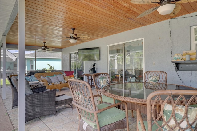 view of patio featuring an outdoor living space