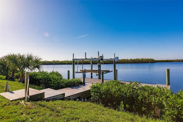 17183 Ohara Dr, Port Charlotte, FL 33948 - dock area featuring boat lift and a water view