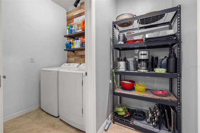 laundry area featuring washing machine and dryer