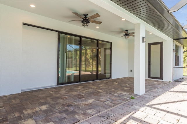 view of patio / terrace with ceiling fan