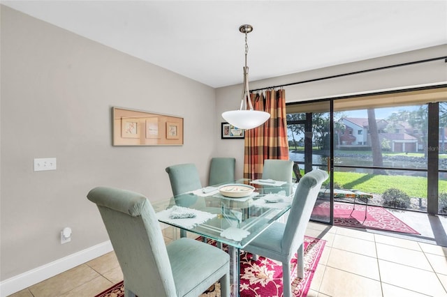 view of tiled dining space