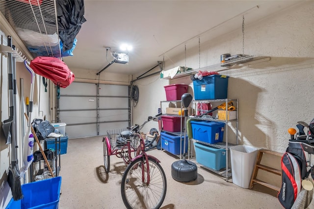 garage featuring a garage door opener