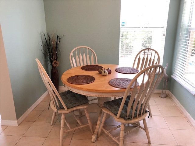 view of tiled dining room