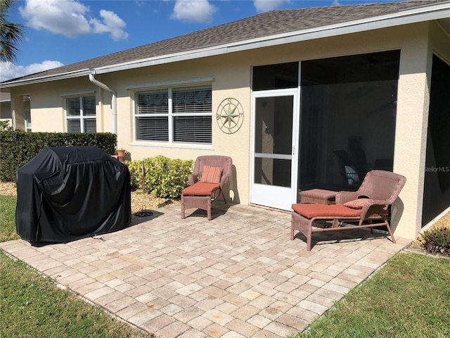 back of property with a patio area