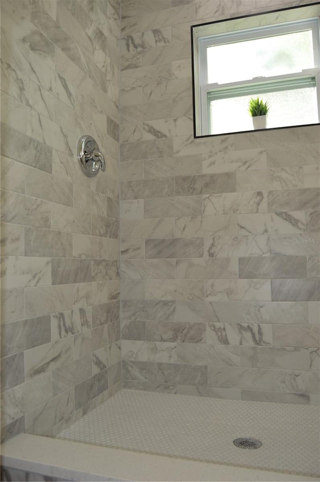 bathroom featuring plenty of natural light and a tile shower