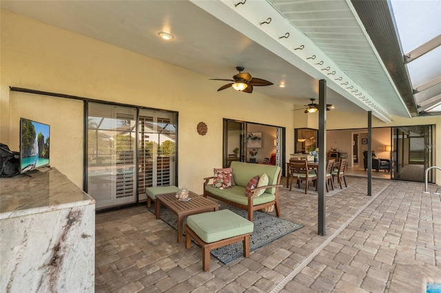 view of patio with outdoor lounge area