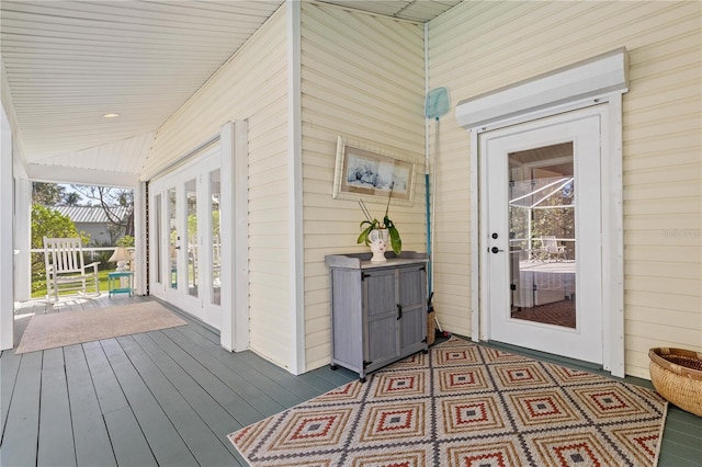 12510 Coconut Creek Ct, Fort Myers, FL 33908 - wooden terrace featuring french doors and a porch