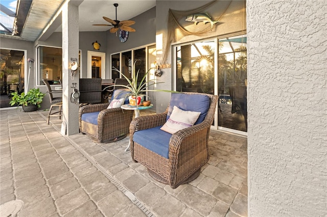 view of patio / terrace featuring ceiling fan