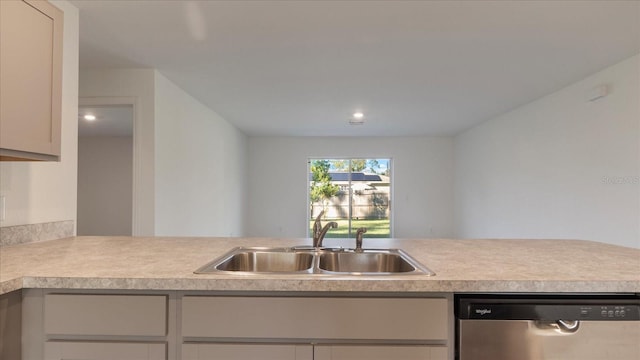 kitchen featuring dishwasher and sink