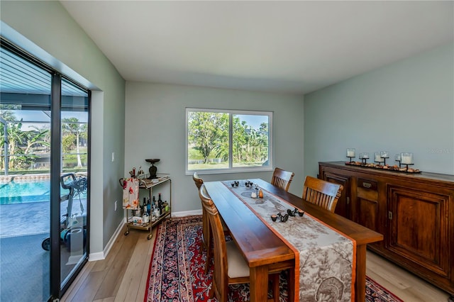 dining room featuring light hardwood / wood-style floors