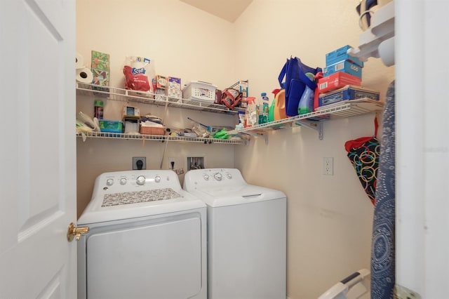 laundry area featuring washer and clothes dryer