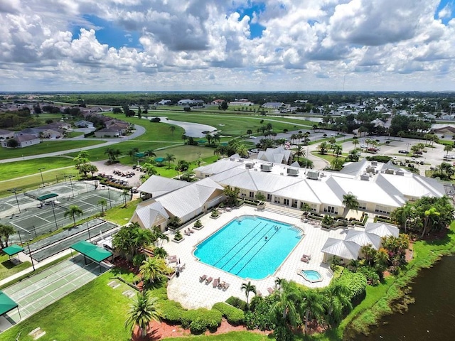 birds eye view of property