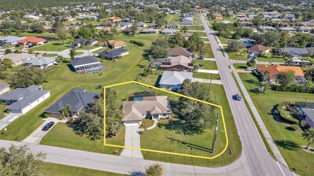 aerial view with a residential view