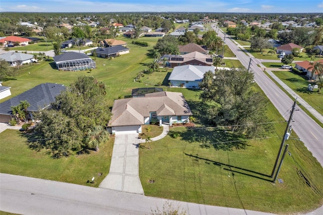 aerial view with a residential view