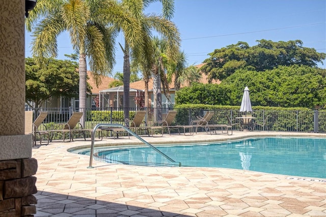 view of pool with a patio area