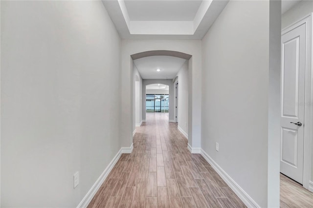 hallway featuring light hardwood / wood-style flooring