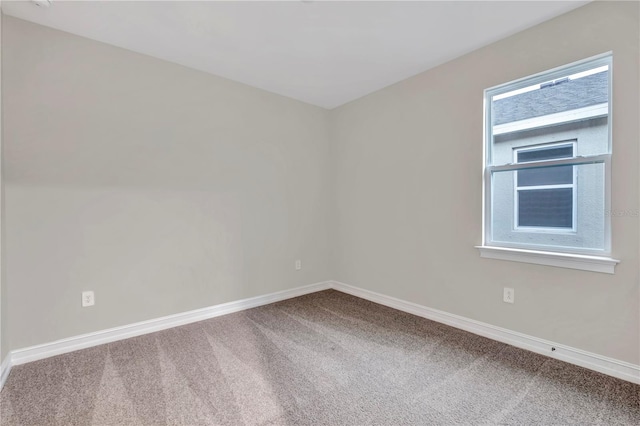 spare room featuring carpet flooring and plenty of natural light