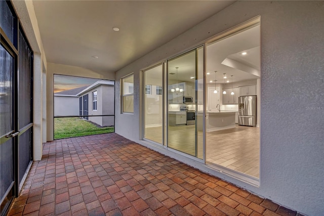 view of unfurnished sunroom