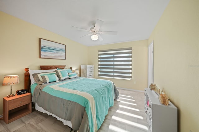 bedroom featuring ceiling fan